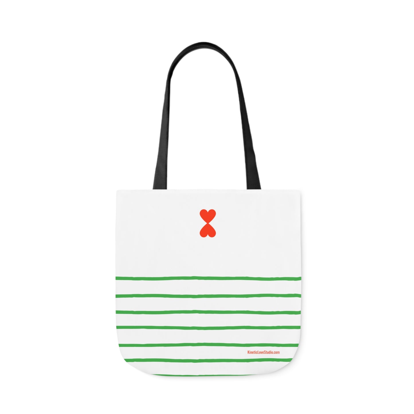 Canvas Tote Bag White Green Stripes - French Chic Stylish Trendy Design