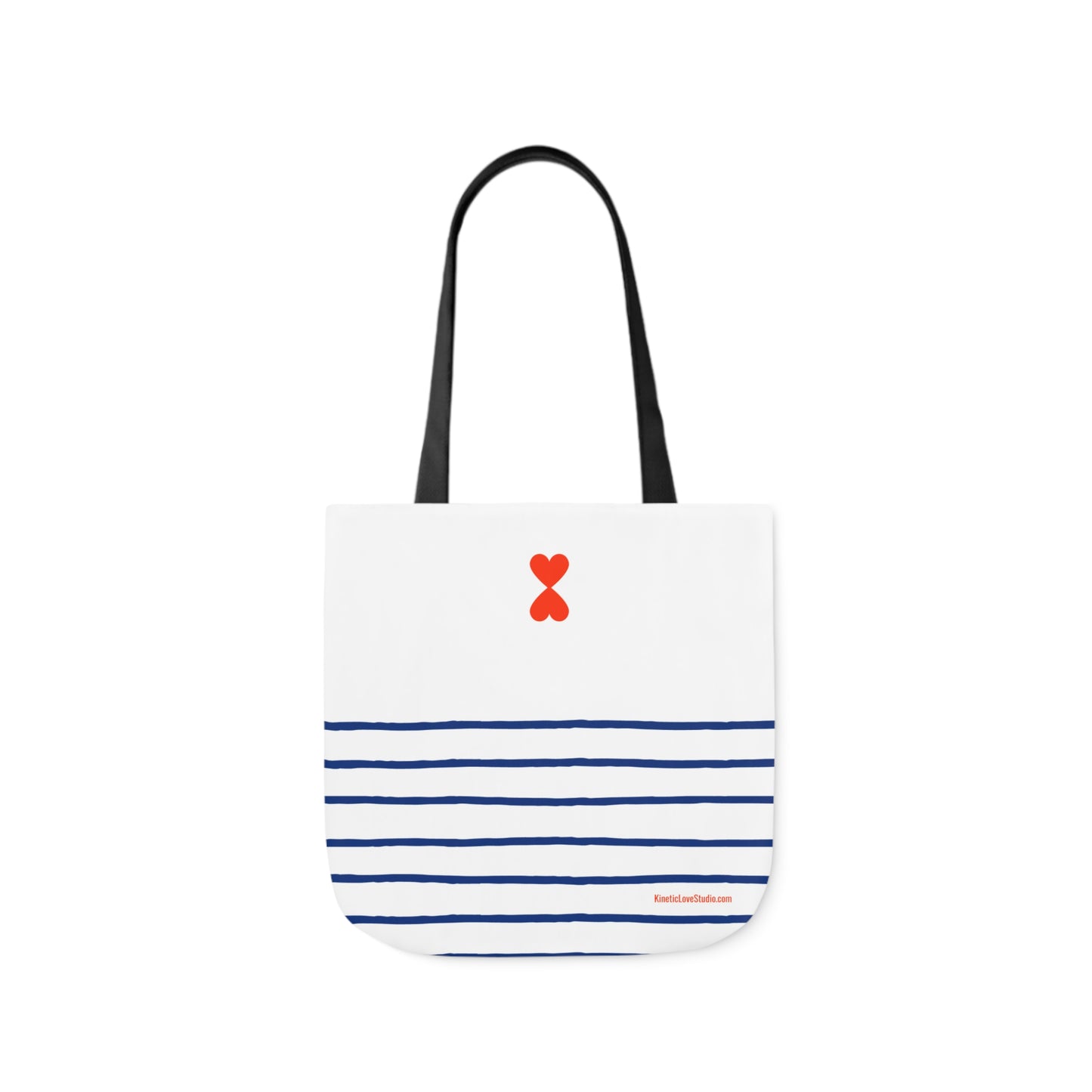 Canvas Tote Bag White Navy Stripes - French Chic Stylish Trendy Design