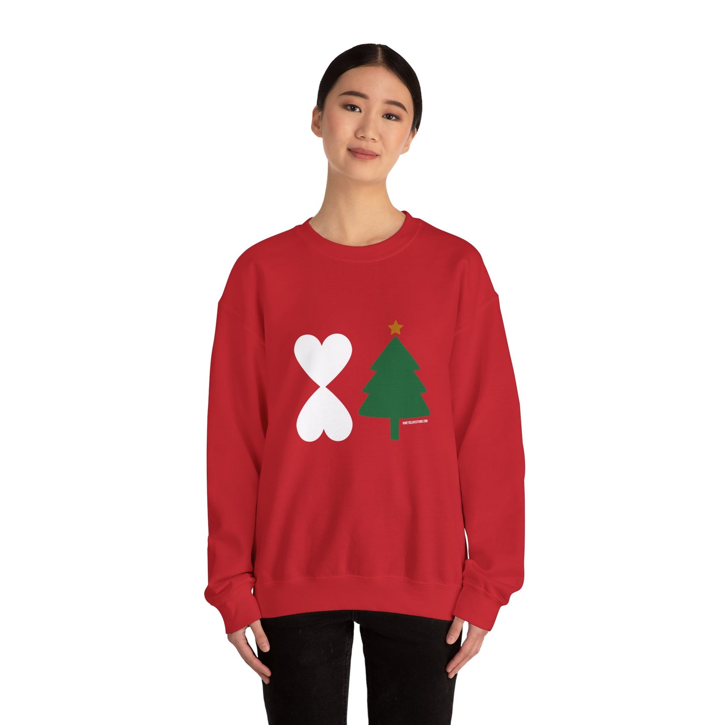 Christmas Tree Red Sweatshirt - Modern Holiday Edition Unisex