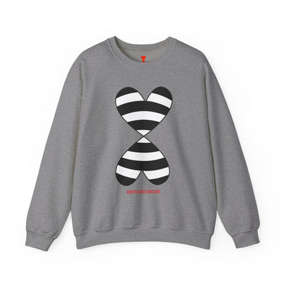 Black & White Striped Double Hearts Music Notes Sweatshirt FW24