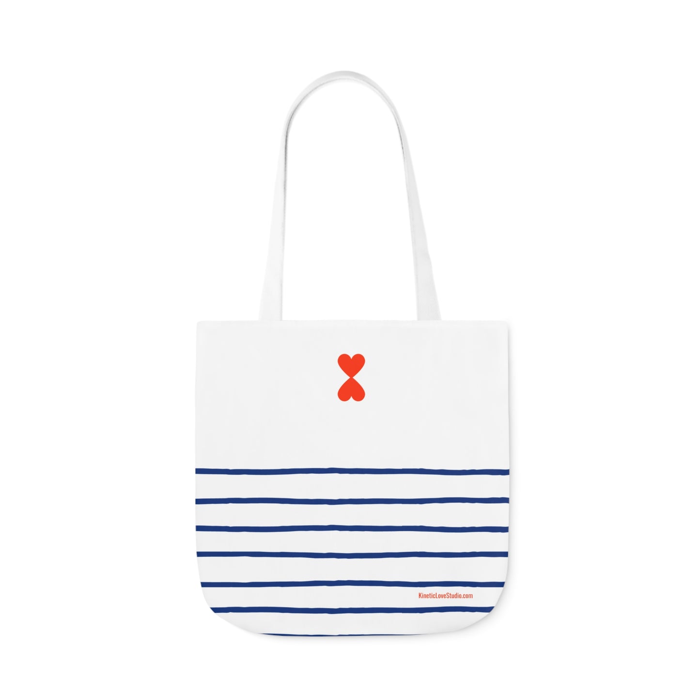 Canvas Tote Bag White Navy Stripes - French Chic Stylish Trendy Design