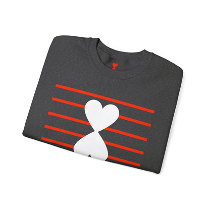 Red Stripes & Hearts Modern Design Unisex Sweatshirt - Signature Collection by Kinetic Love Studio