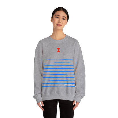 French Chic White and Blue Stripes Unisex Sweatshirt - Signature Collection by Kinetic Love Studio