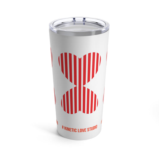 Tumbler 20oz Red Striped Hearts Contemporary Design Gift Item