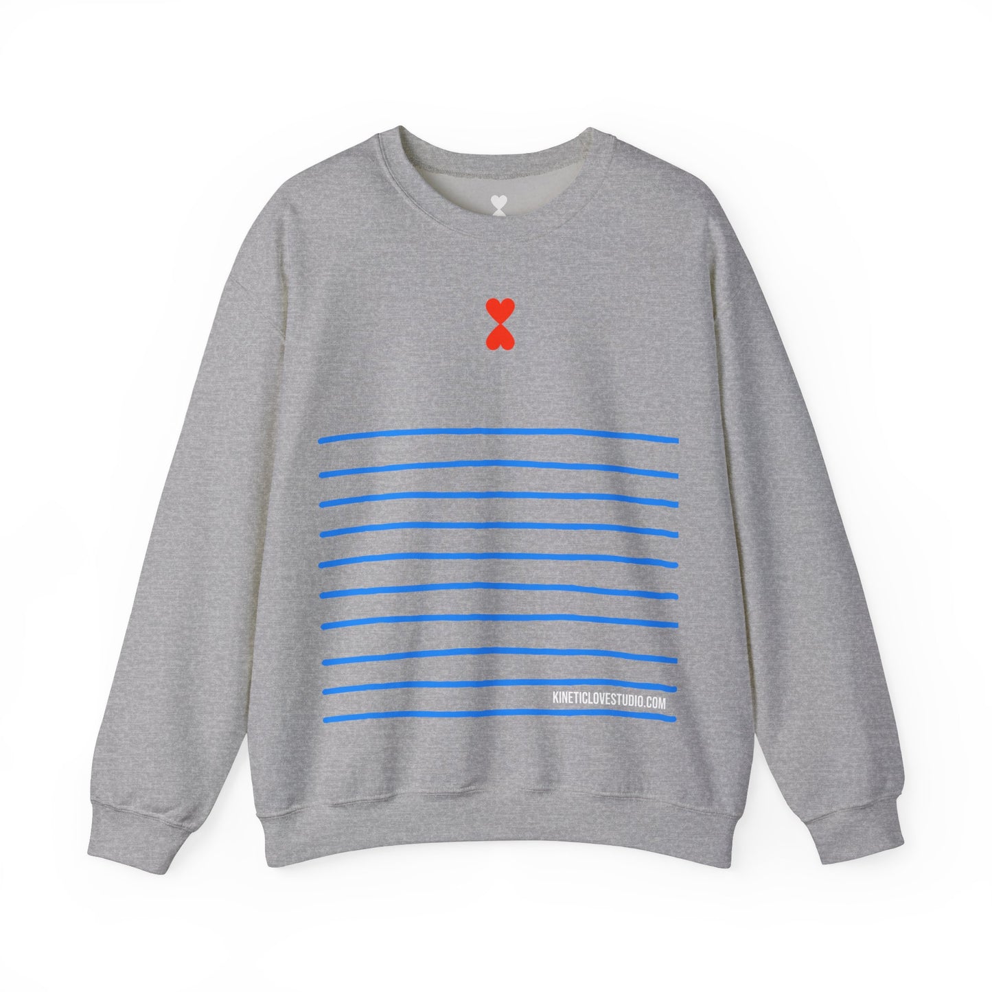 French Chic White and Blue Stripes Unisex Sweatshirt - Signature Collection by Kinetic Love Studio