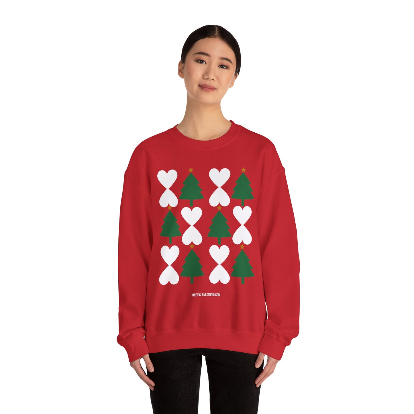 Christmas Trees & Hearts Modern Sweatshirt - Holiday Edition Unisex