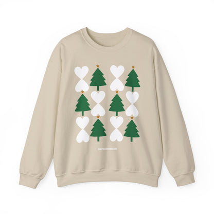 Christmas Trees & Hearts Modern Sweatshirt - Holiday Edition Unisex