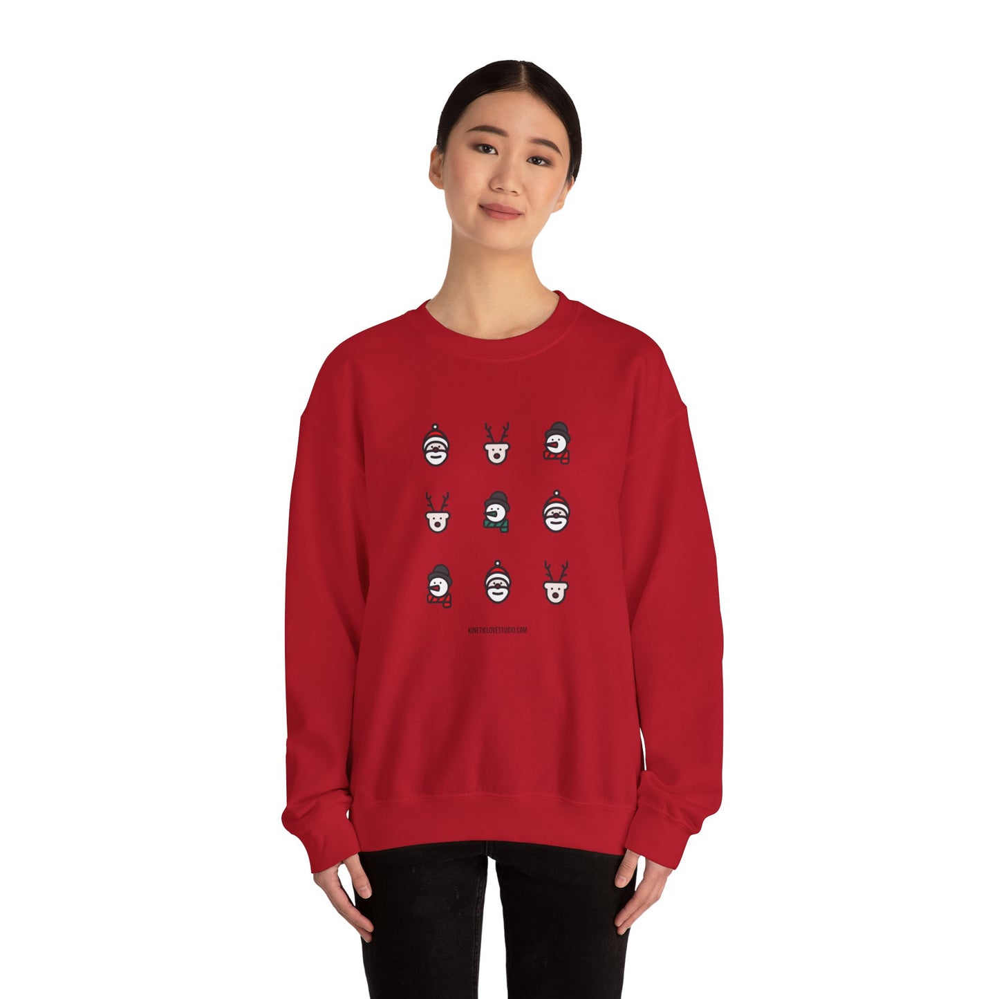 Christmas Cartoon Sweatshirt Red Green Unisex