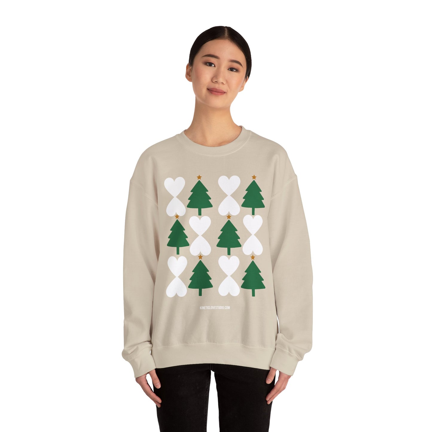 Christmas Trees & Hearts Modern Sweatshirt - Holiday Edition Unisex