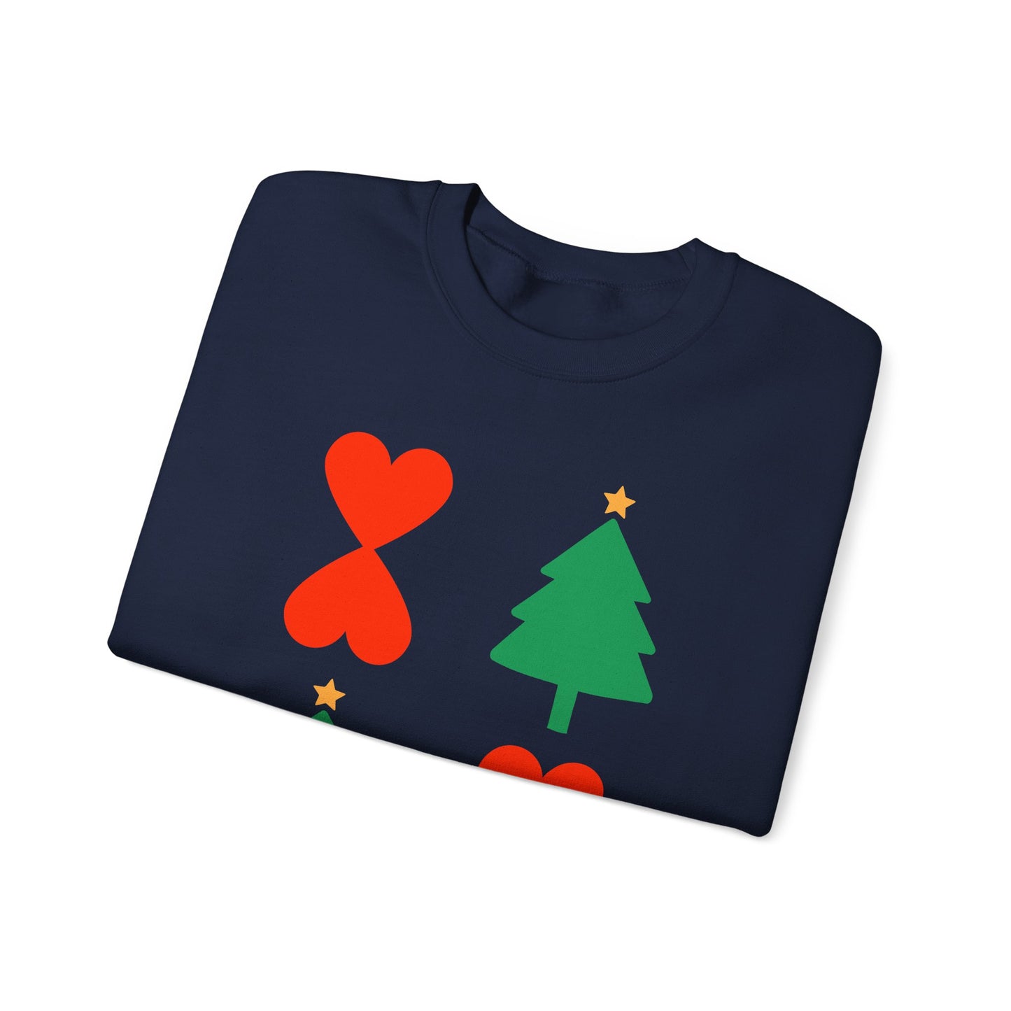 Christmas Trees & Heart Modern Sweatshirt Green Unisex