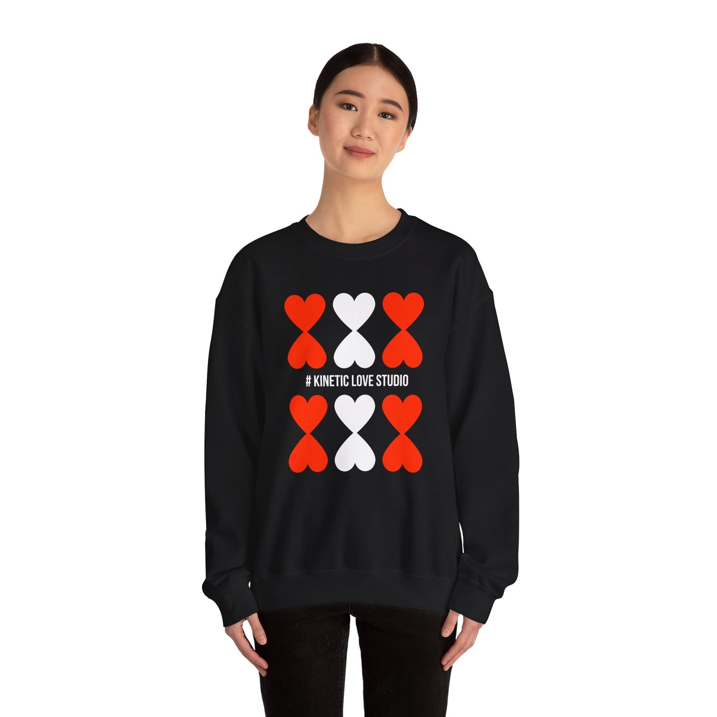 Black Red Hearts Unisex Sweatshirt - Signature Collection by Kinetic Love Studio