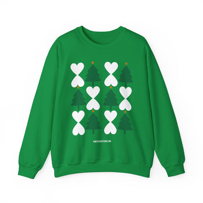 Christmas Trees & Hearts Modern Sweatshirt - Holiday Edition Unisex