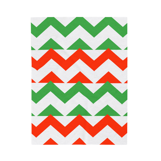 Christmas Plush Blanket Modern Chevron