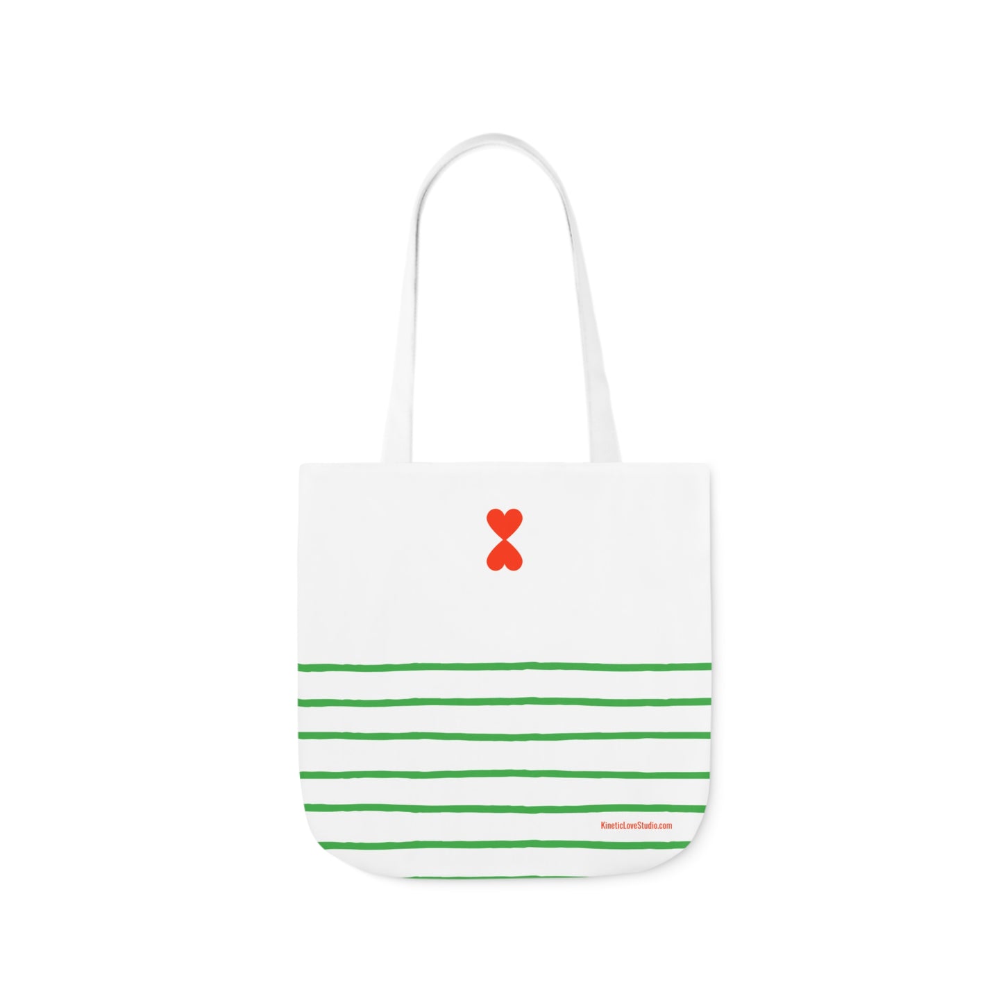 Canvas Tote Bag White Green Stripes - French Chic Stylish Trendy Design