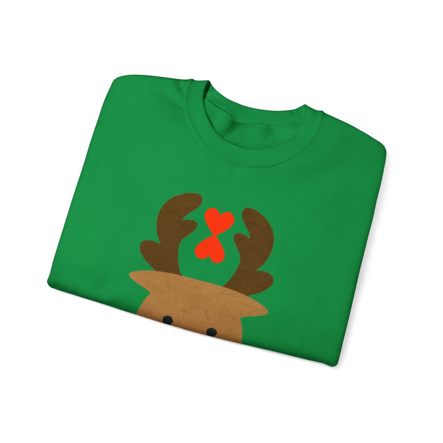 Christmas Reindeer Couple Sweatshirt Green - Modern Holiday Edition Unisex