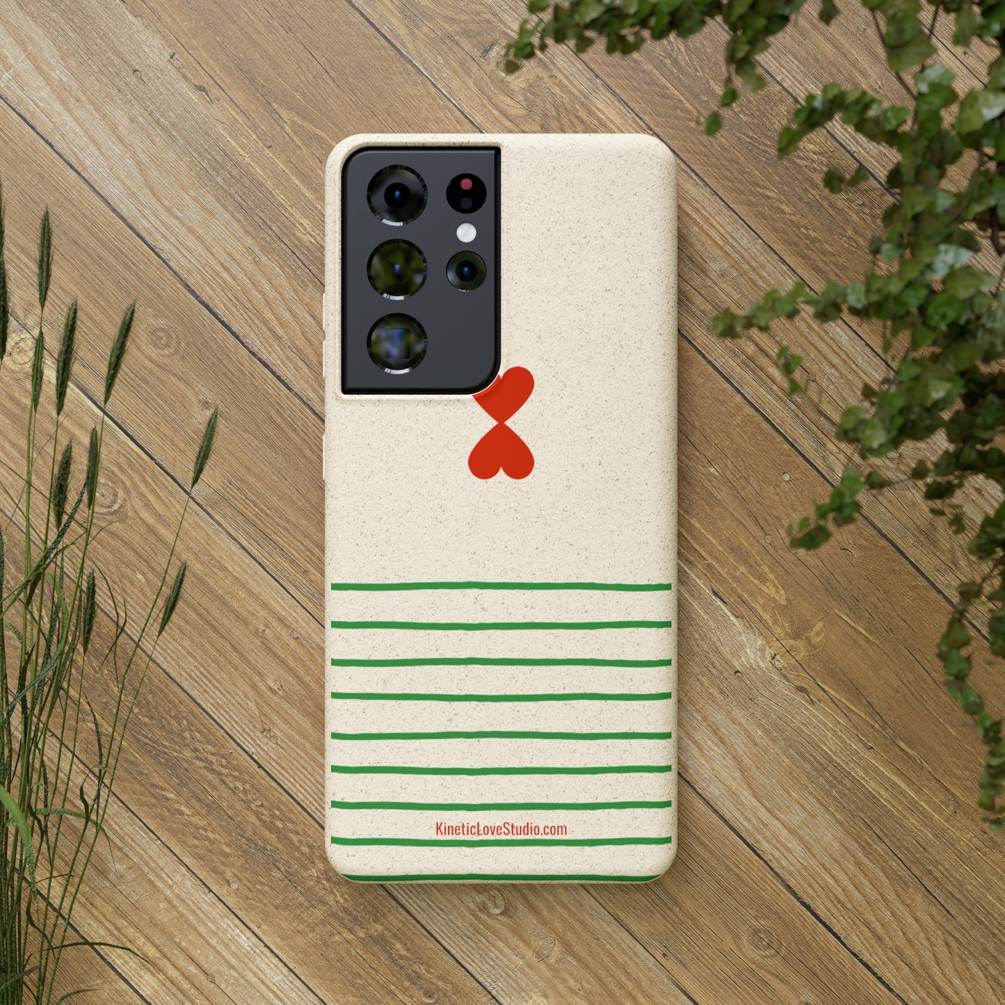 Eco-Friendly Phone Case - French Chic Green Stripes Biodegradable