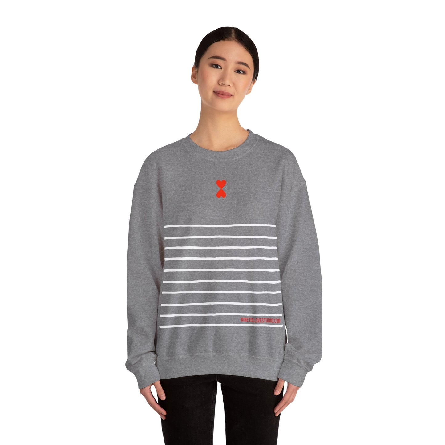 French Chic Navy Blue Striped Unisex Sweatshirt - Signature Collection by Kinetic Love Studio