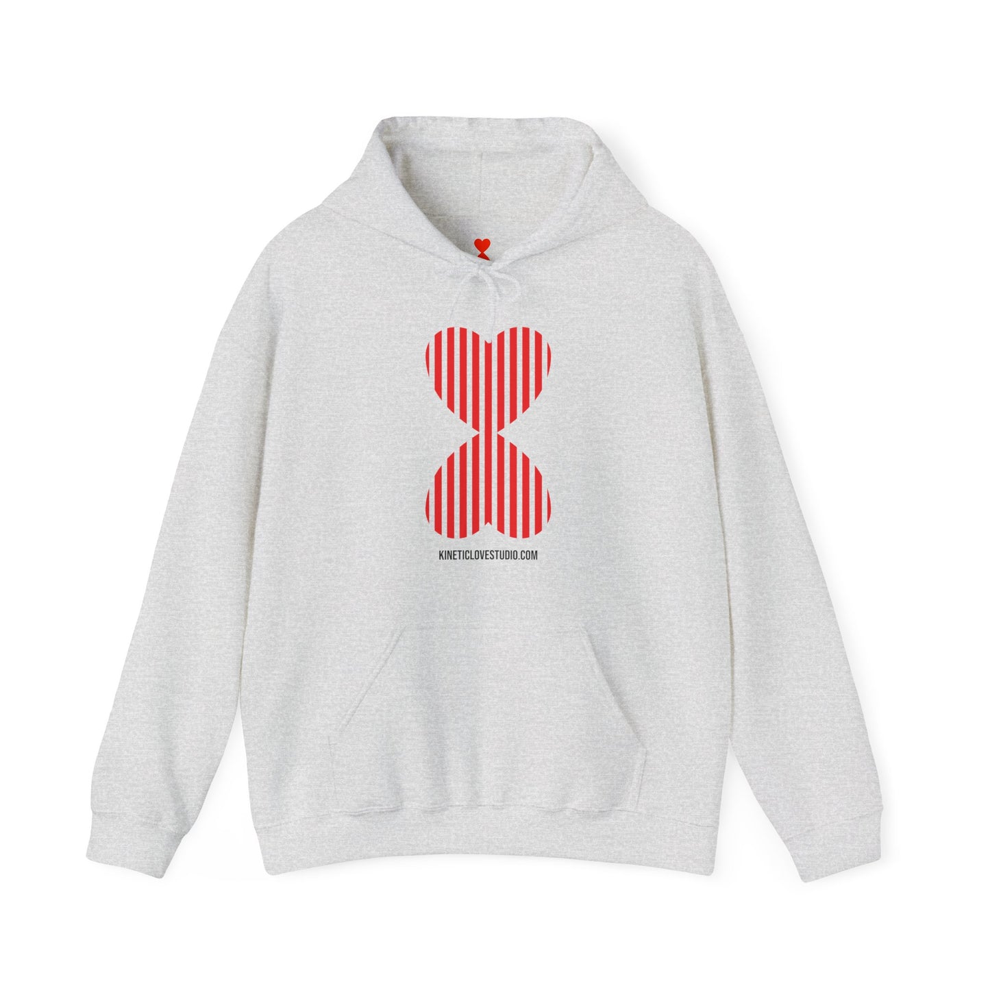 Paris Modern Design Striped Heart Navy Hooded Sweatshirt Hoodie - Modern Red Heart Design