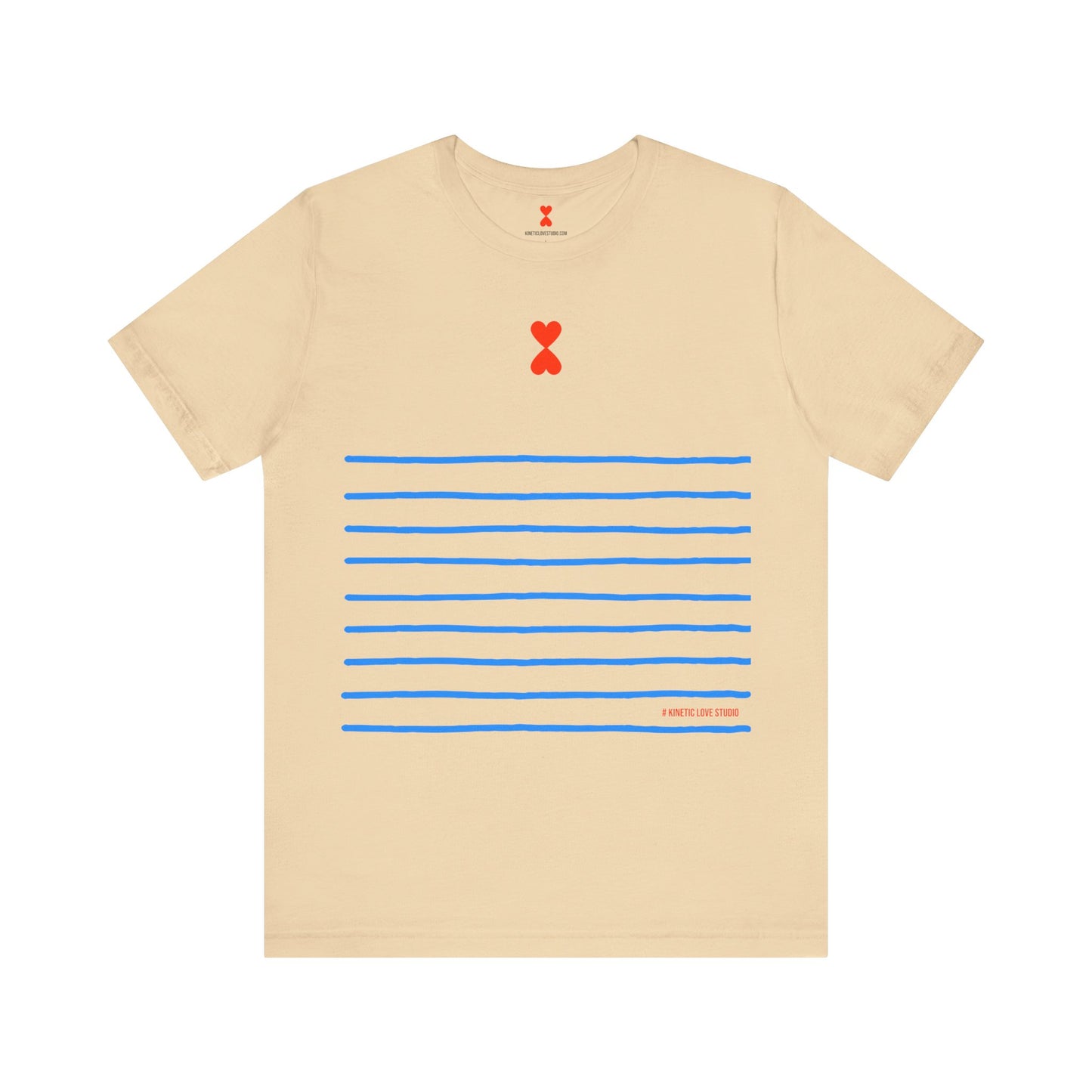 Signature Stripes & Double Heart T-Shirt Trench Chic Unisex Tee Express Delivery available