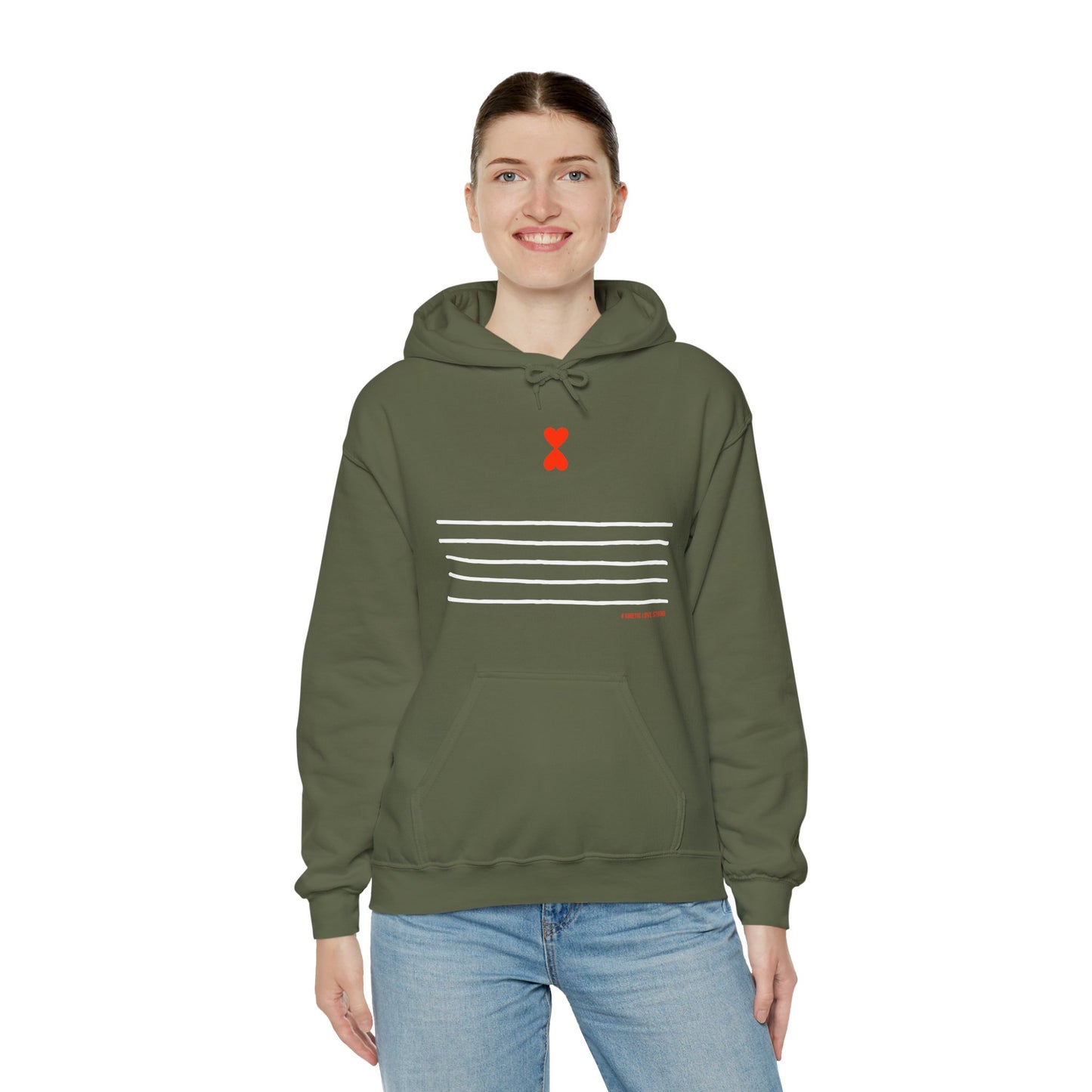 Paris Street Style Hoodie - Stripes & Double Heart Design