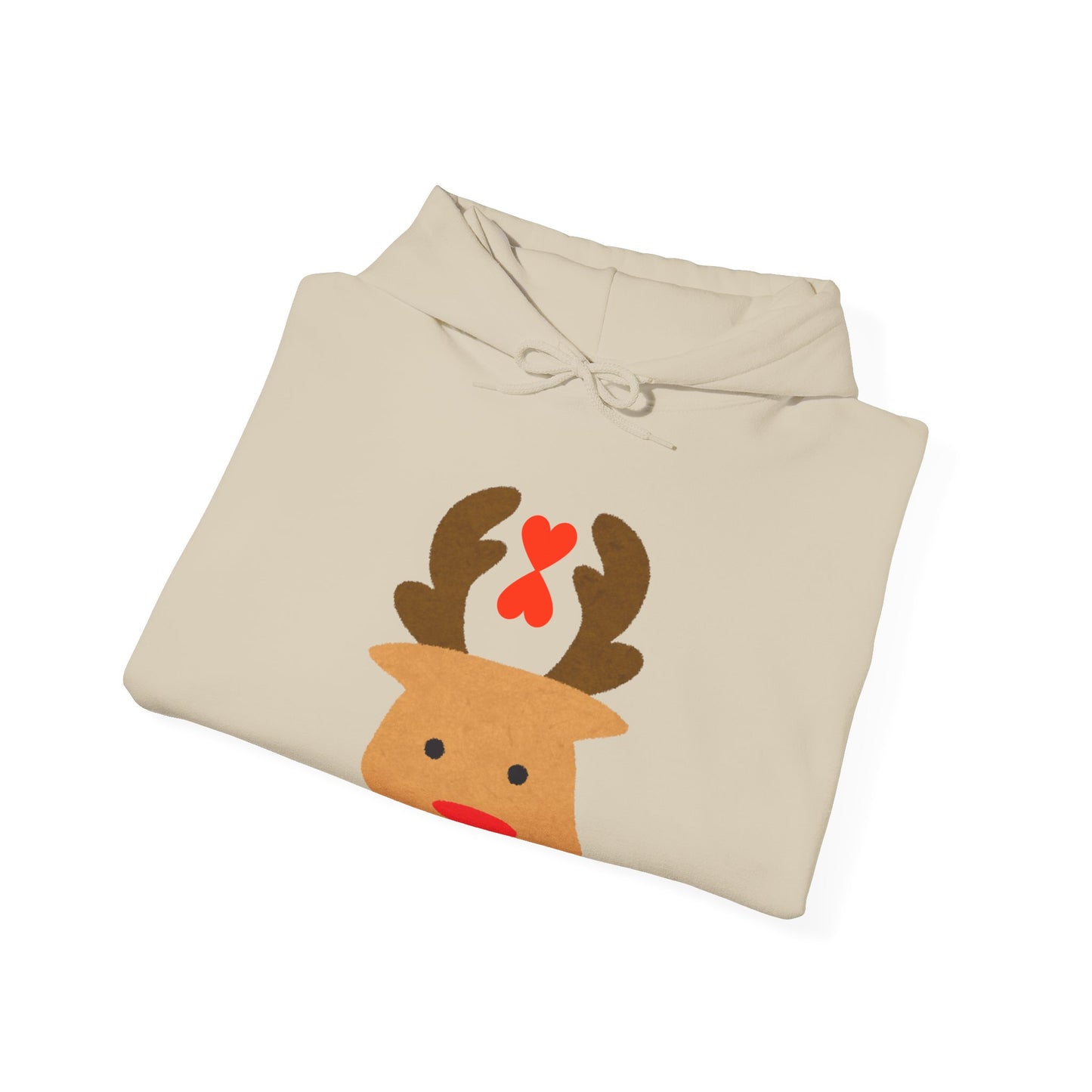 Christmas Reindeer Hoodie red heart