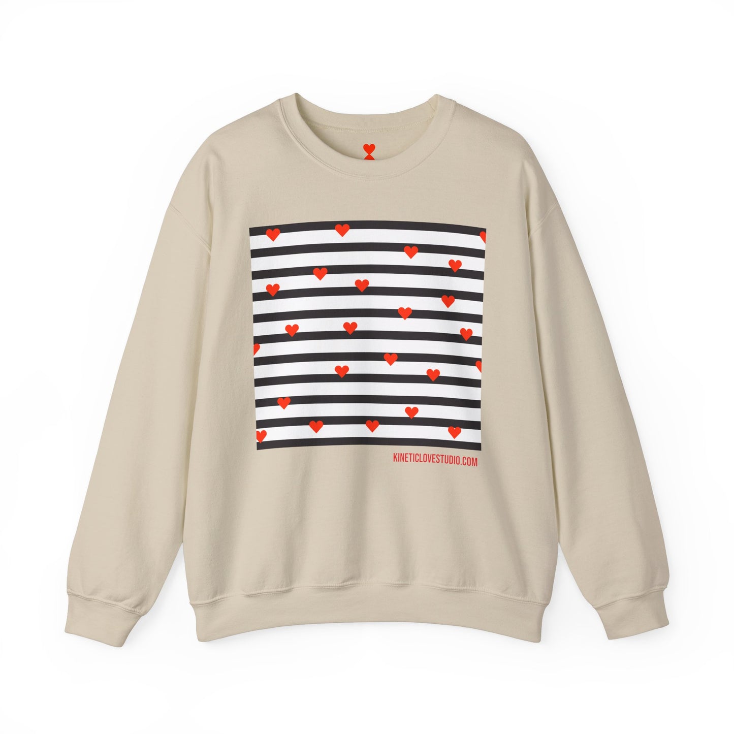 Black & White Stripes Tiny Hearts Contemporary Design Unisex Sweatshirt