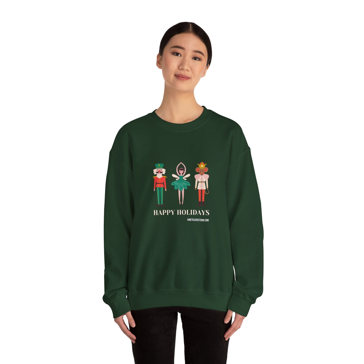 Christmas Nutcracker Green Sweatshirt - Modern Holiday Edition Unisex