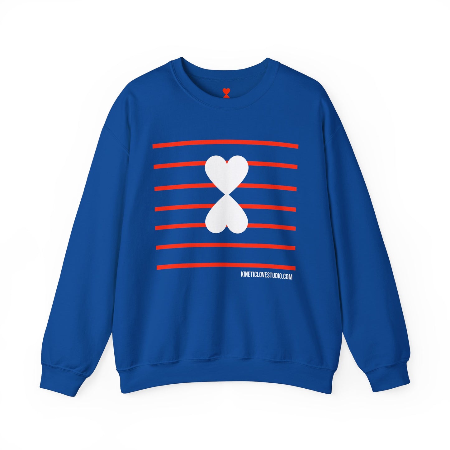 Red Stripes & Hearts Modern Design Unisex Sweatshirt - Signature Collection by Kinetic Love Studio