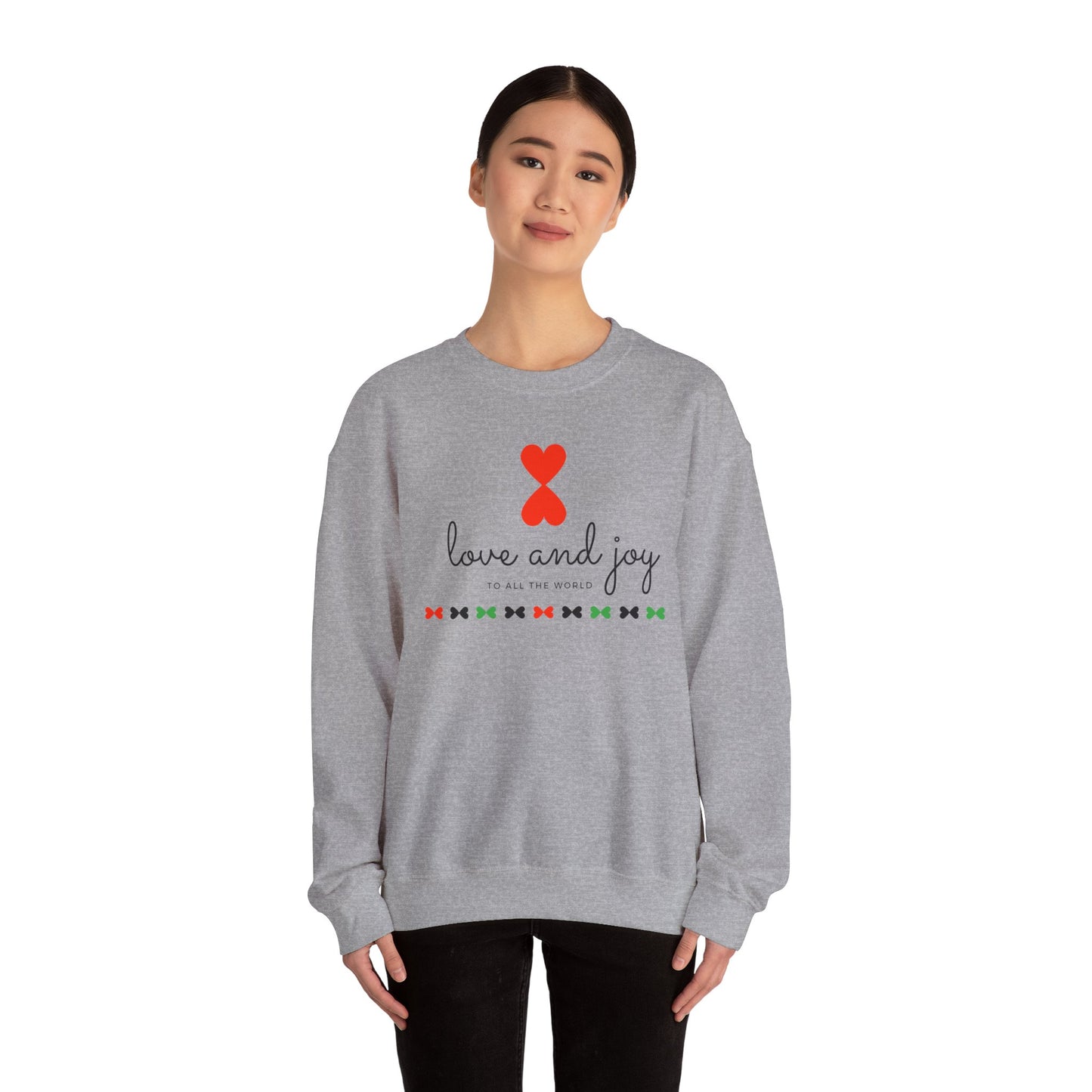 Christmas Love & Joy Modern Design Sweatshirt White Pink Blue - Holiday Edition Unisex