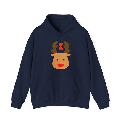 Christmas Reindeer Hoodie red heart