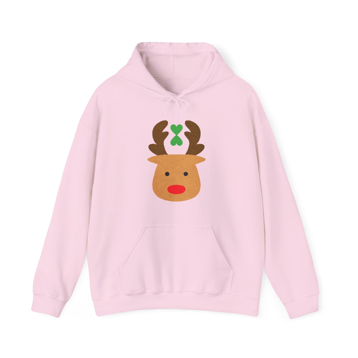 Christmas Reindeer Hoodie green heart