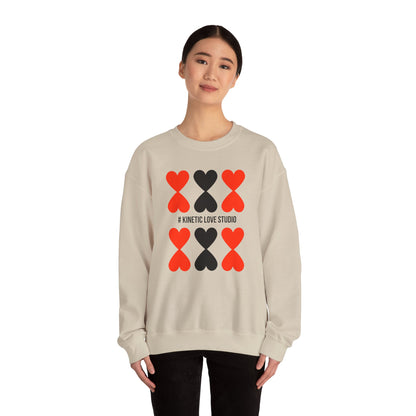 Black and Red Hearts Gray Modern Design Unisex Sweatshirt - Signature Collection by Kinetic Love Studio