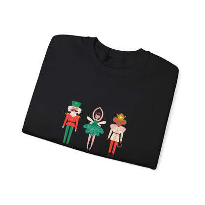 Christmas Nutcracker Black Sweatshirt - Modern Holiday Edition Unisex