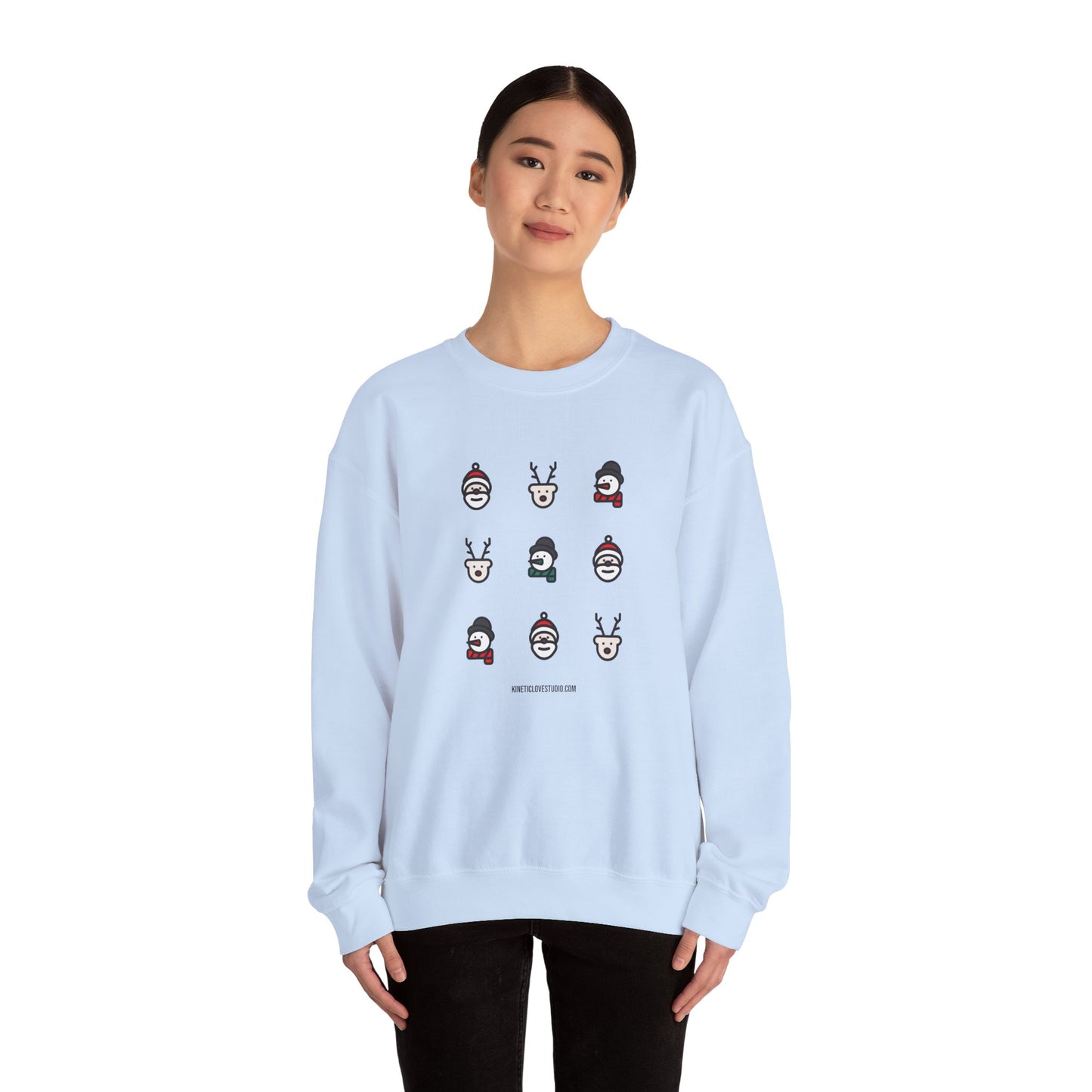 Christmas Cartoon Sweatshirt White Pink Unisex