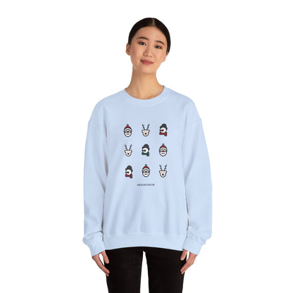 Christmas Cartoon Sweatshirt White Pink Unisex