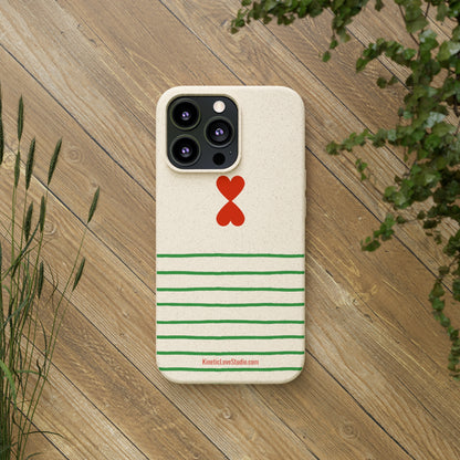 Eco-Friendly Phone Case - French Chic Green Stripes Biodegradable