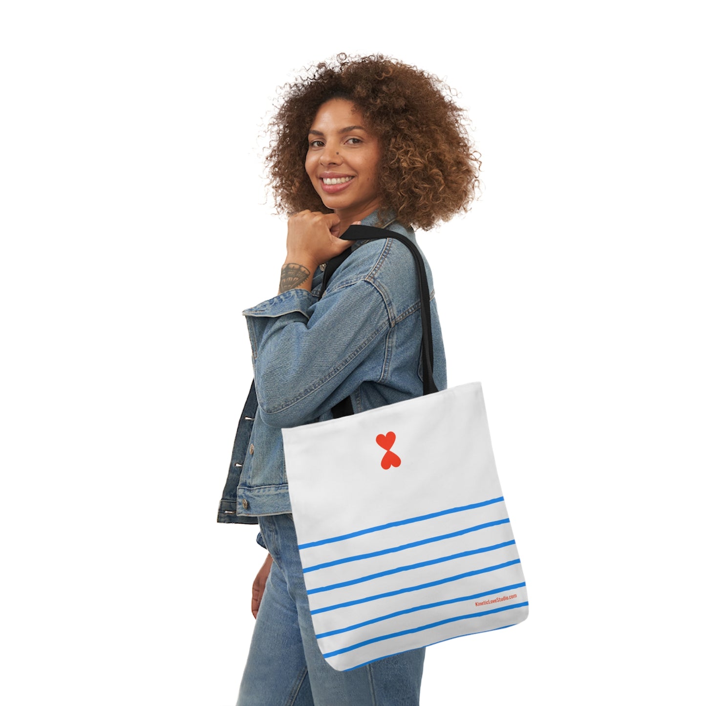 Canvas Tote Bag - French Chic Blue Stripes Stylish Trendy Design