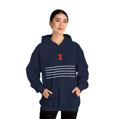 Paris Street Style Hoodie - Stripes & Double Heart Design