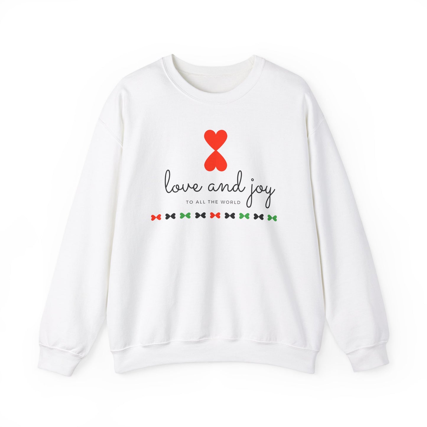 Christmas Love & Joy Modern Design Sweatshirt White Pink Blue - Holiday Edition Unisex