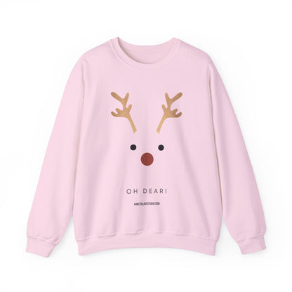 Reindeer Oh Dear Modern Sweatshirt White