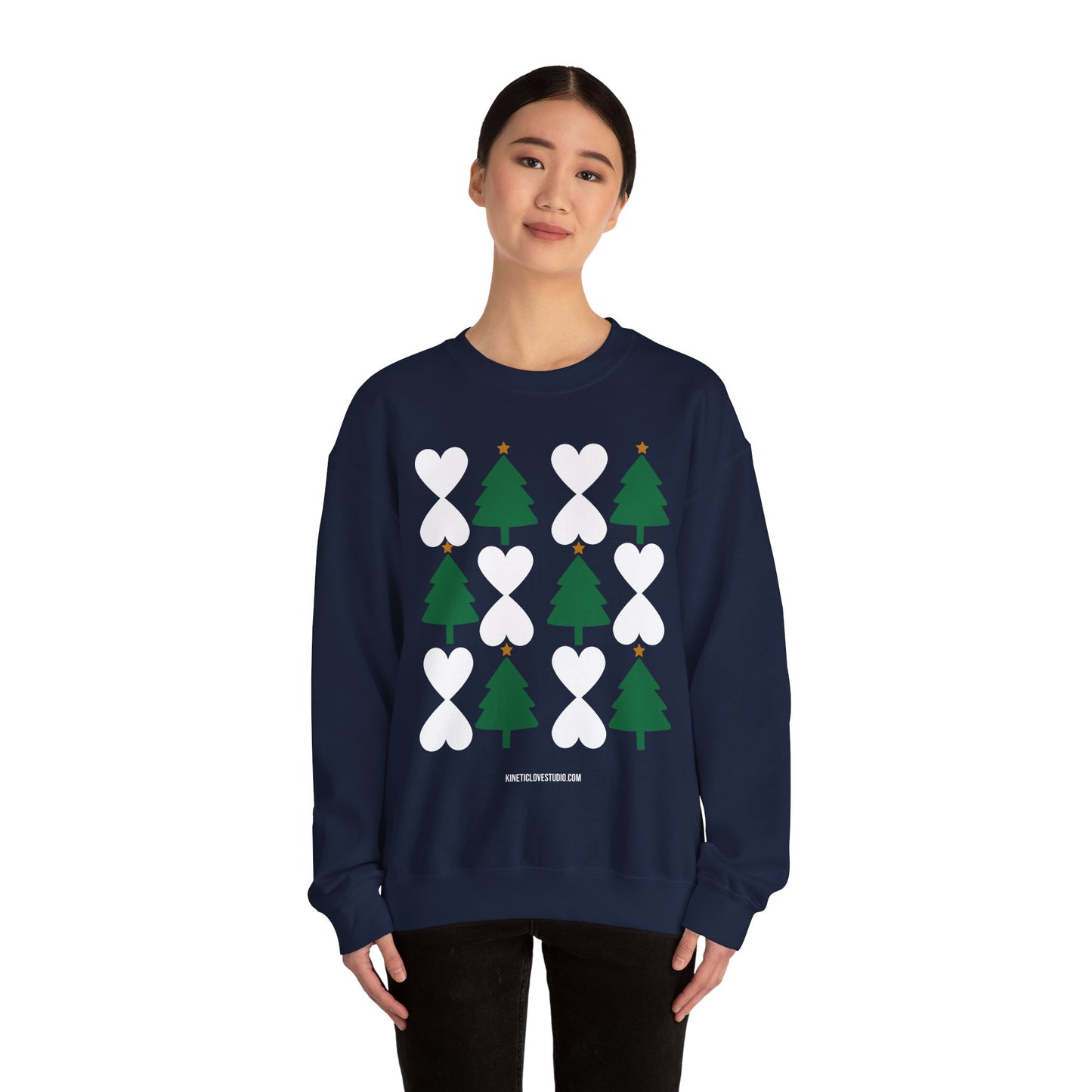 Christmas Trees & Hearts Modern Sweatshirt - Holiday Edition Unisex