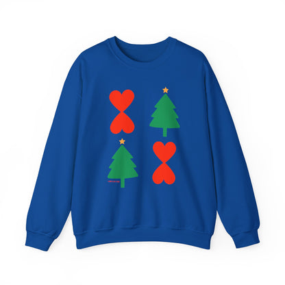 Christmas Trees & Heart Modern Sweatshirt Green Unisex