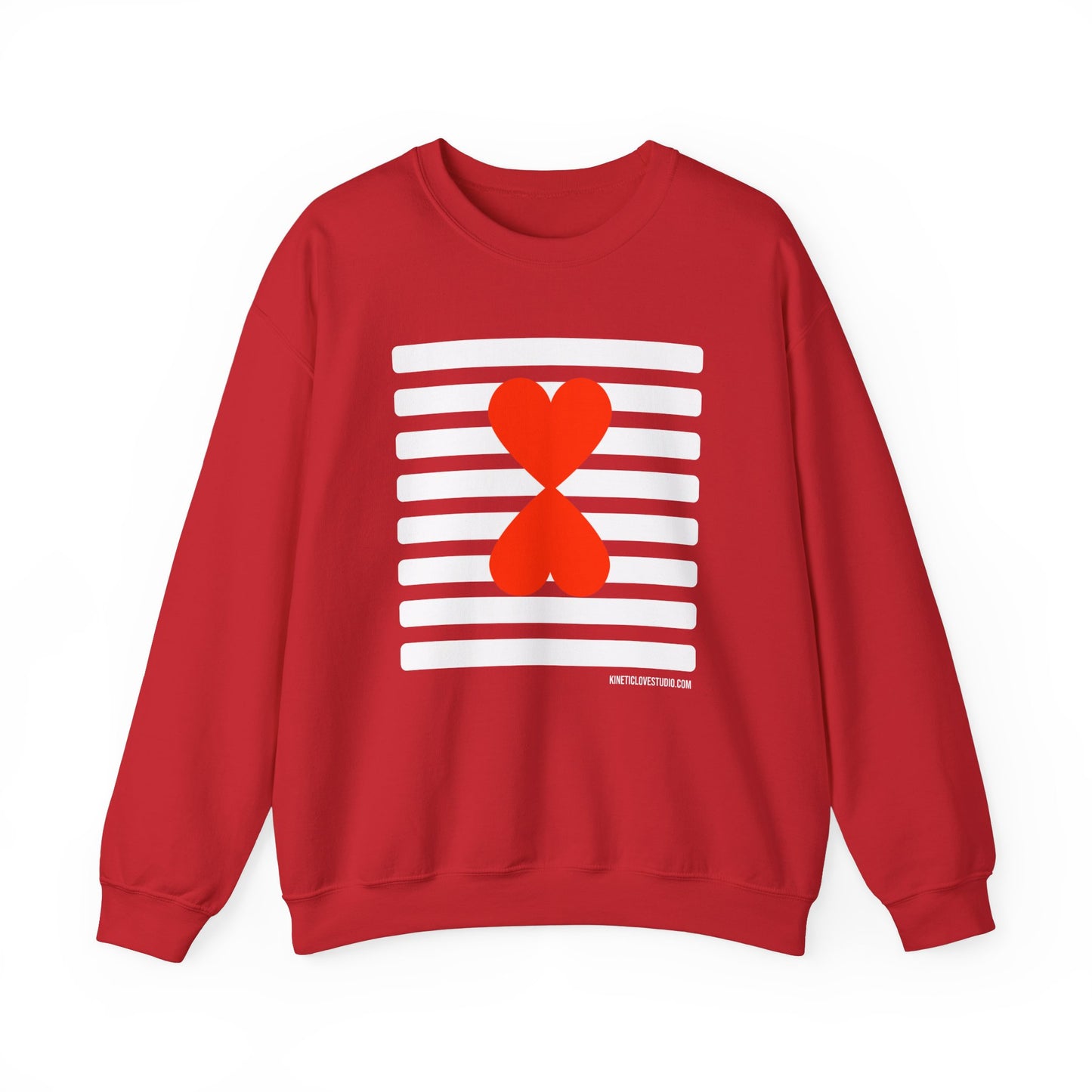 Holiday Edition Modern Couple Sweatshirt - White Stripes Red Hearts