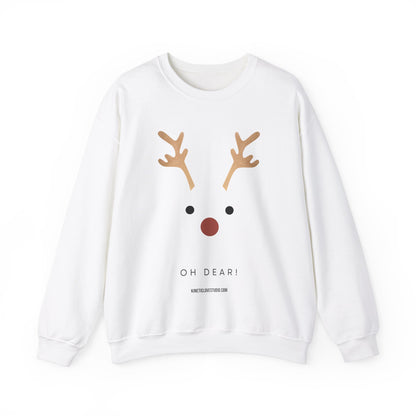 Reindeer Oh Dear Modern Sweatshirt White