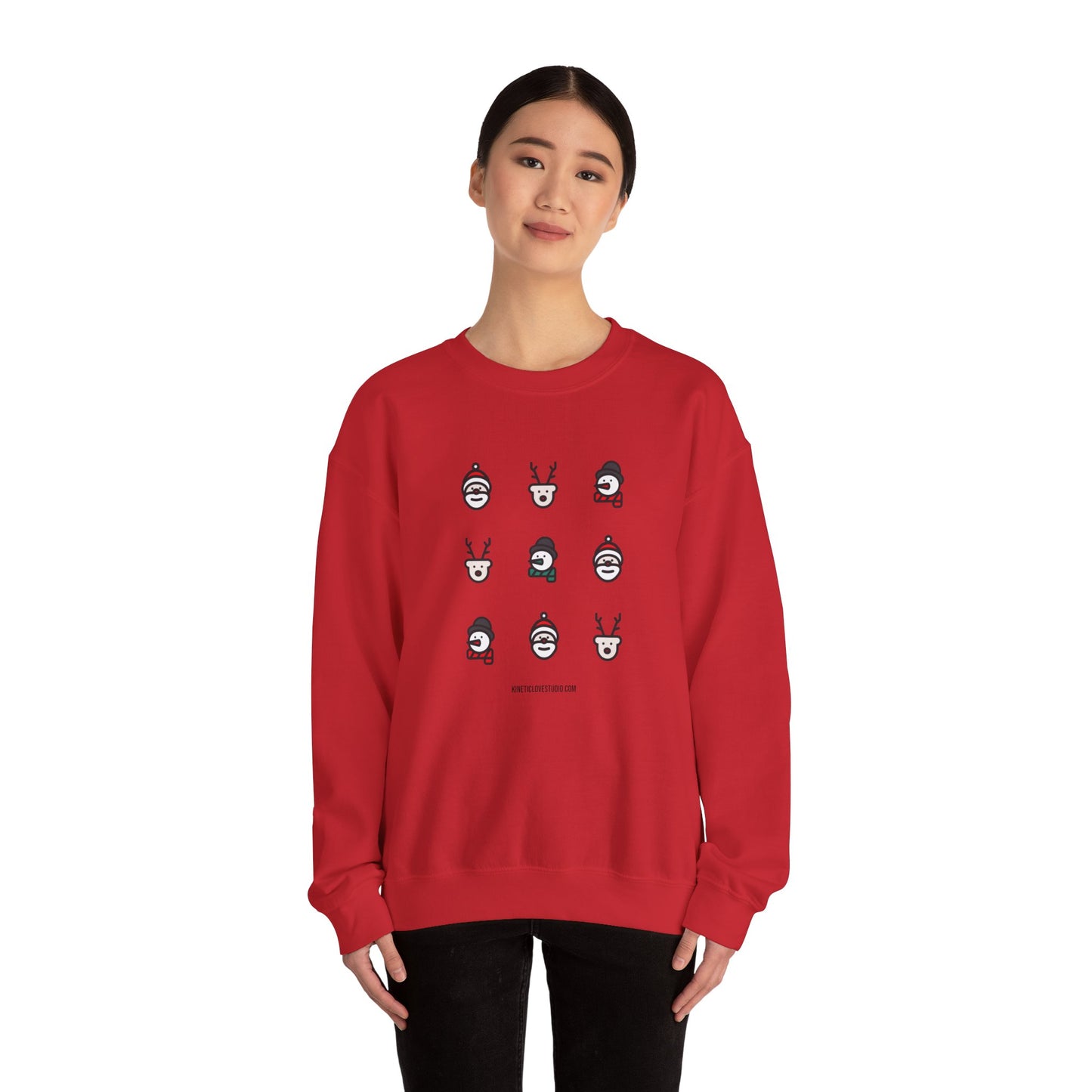 Christmas Cartoon Sweatshirt Red Green Unisex