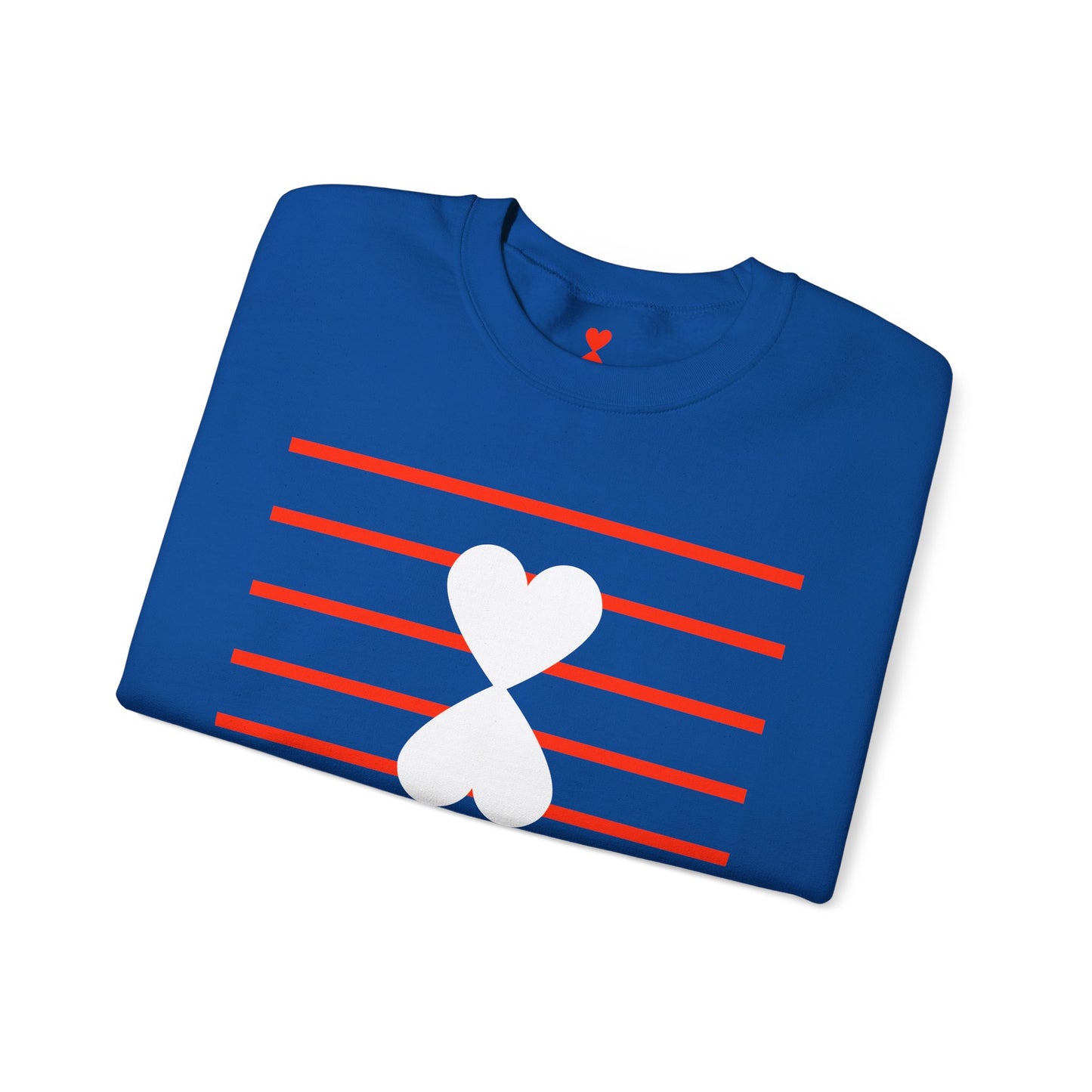 Red Stripes & Hearts Modern Design Unisex Sweatshirt - Signature Collection by Kinetic Love Studio