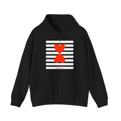 Paris Street Style Couple Hoodie - Stripes & Double Heart Design