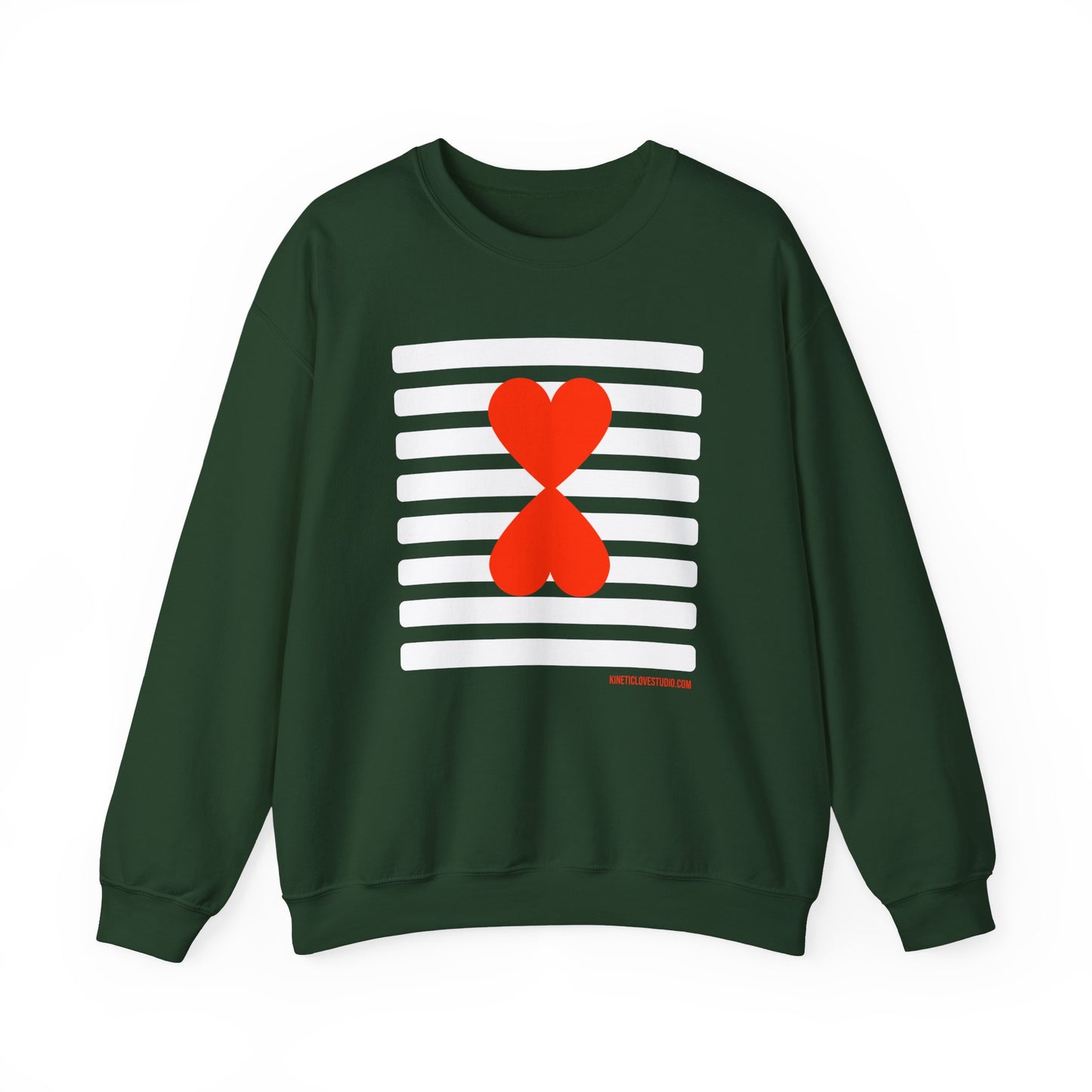 Holiday Edition Modern Couple Sweatshirt - White Stripes Red Hearts