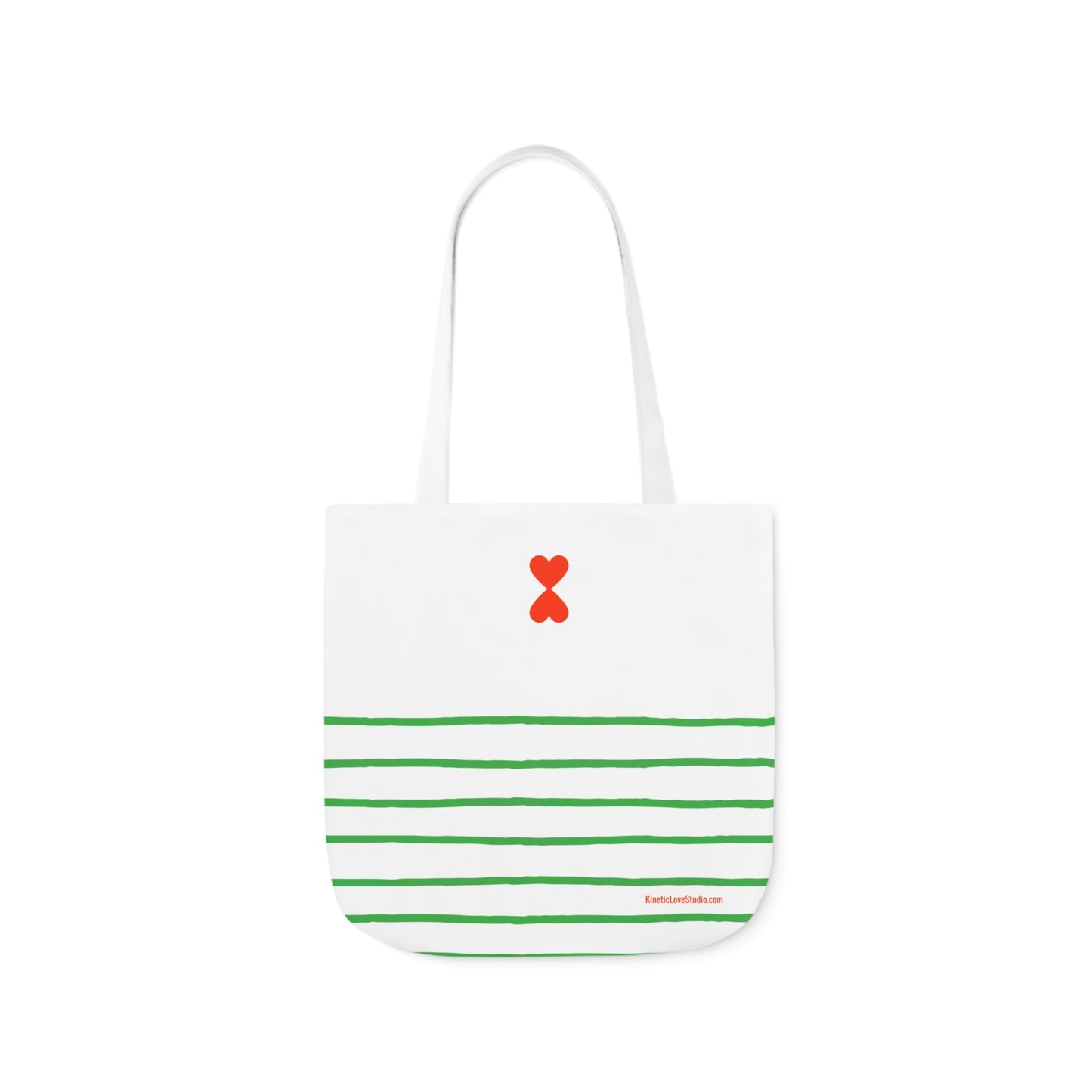 Canvas Tote Bag White Green Stripes - French Chic Stylish Trendy Design