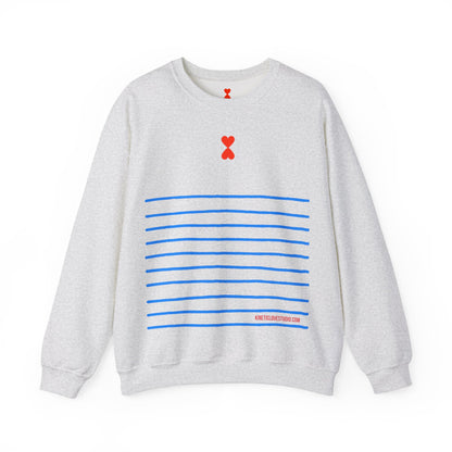 French Chic White and Blue Stripes Unisex Sweatshirt - Signature Collection by Kinetic Love Studio